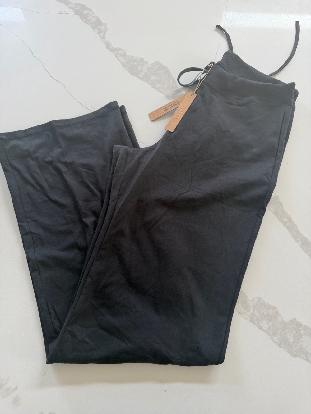 SKIMS Cotton Jersey Straight Leg Pants in a dark grey "Soot" medium New with tag